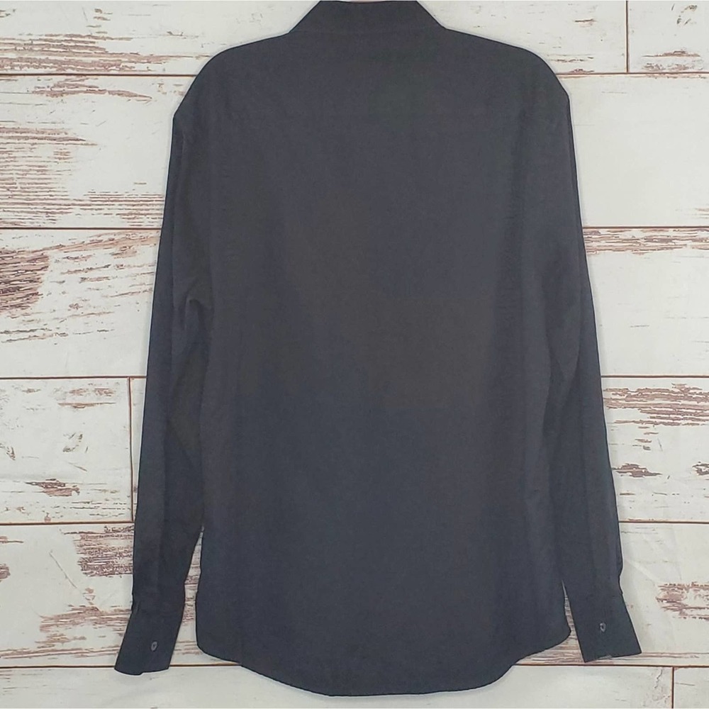 Bugatchi Uomo Black Textured Button Up Shirt Xl - image 3